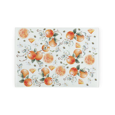 Purely Home Tangerines Smooth Glass Worktop SaverSmall Chopping Board from B&Q