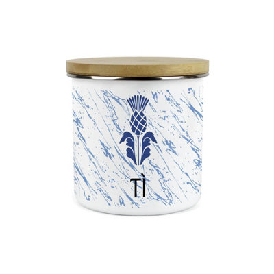 Purely Home Scottish Thistle Ti CanisterScotland Gaelic Homewares Gifts1.2L Enamel Hot Drinks/food Kitchen Storage Container from B&Q