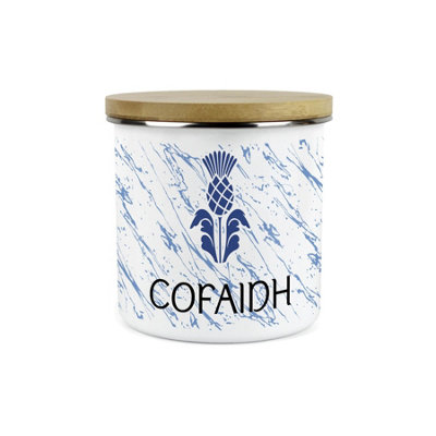 Purely Home Scottish Thistle Cofaidh CanisterScotland Gaelic Homewares Gifts1.2L Enamel Hot Drinks/food Kitchen Storage Container from B&Q