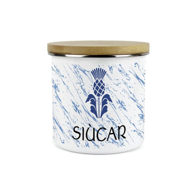 Purely Home Scottish Thistle Siùcar CanisterScotland Gaelic Homewares Gifts1.2L Enamel Hot Drinks/food Kitchen Storage Container from B&Q