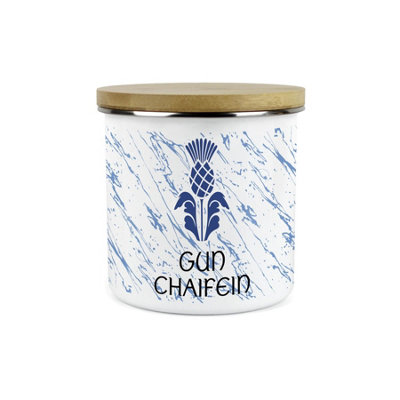 Purely Home Scottish Thistle Gun Chaifein CanisterScotland Gaelic Homewares Gifts1.2L Enamel Hot Drinks/food Kitchen Storage Container from B&Q