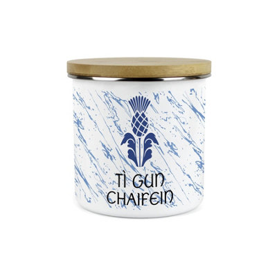 Purely Home Scottish Thistle Ti Gun Chaifein CanisterScotland Gaelic Homewares Gifts1.2L Enamel Hot Drinks Kitchen Storage Container from B&Q