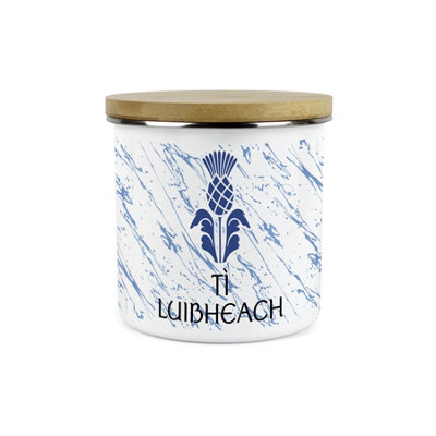 Purely Home Scottish Thistle Ti Luibheach CanisterScotland Gaelic Homewares Gifts1.2L Enamel Hot Drinks/food Kitchen Storage Container from B&Q