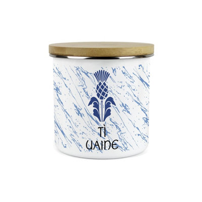 Purely Home Scottish Thistle Ti Uaine CanisterScotland Gaelic Homewares Gifts1.2L Enamel Hot Drinks/food Kitchen Storage Container from B&Q