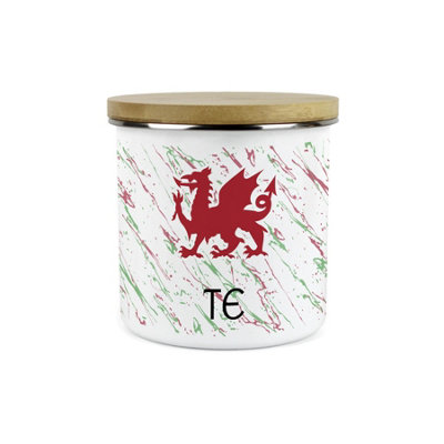 Purely Home Welsh Dragon Te CanisterCymru Wales Homewares Gifts1.2L Enamel Hot Drinks/food Kitchen Storage Container from B&Q