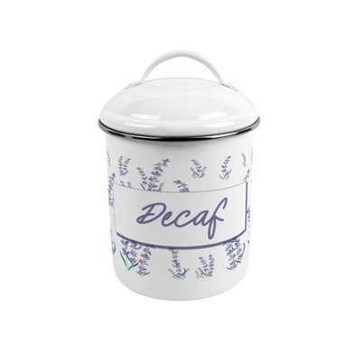 B&Q - Lavender Garden Decaf CanisterMetal Kitchen Storage Container