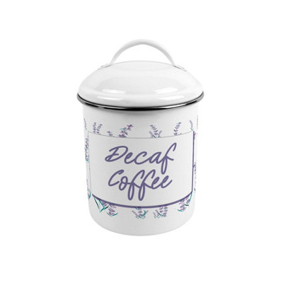 B&Q - Lavender Garden Decaf Coffee CanisterMetal Kitchen Storage Container