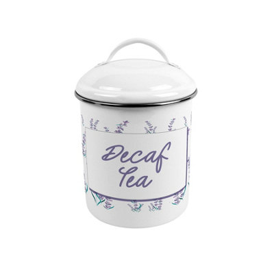 Peach Peonies Metal Decaf Tea Canister - Stylish Kitchen Storage Jar/Caddy Gift - Image 3
