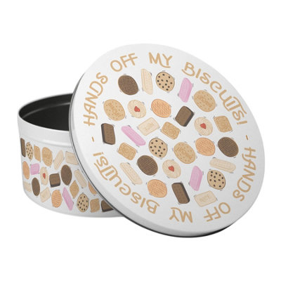 Purely Home Hands Off My Biscuits Novelty Large Cake Tin - Multicoloured - Image 3