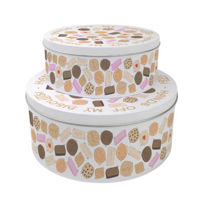 Hands Off My Biscuits Novelty Cake Tins Set - Round Baking Storage Gift - Image 3