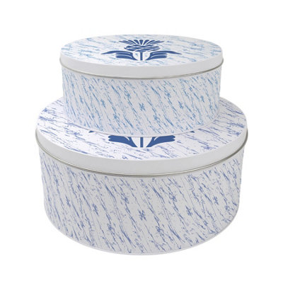 Purely Home Scottish Thistle Cake Tin SetScotland Gaelic Souvenir GiftsNesting Round Large & Medium Metal Baking Storage Containers from B&Q