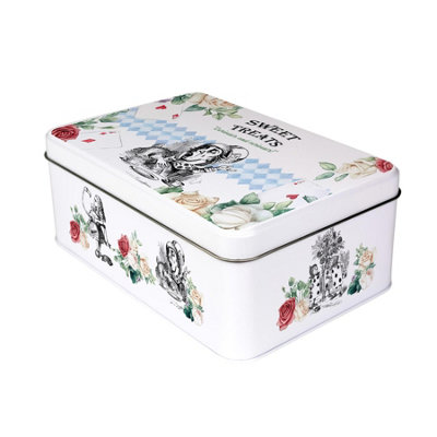Purely Home Alices Adventures In Wonderland Cake TinColourful Storybook Homeware GiftsRectangular Metal Storage Container For Baking from B&Q