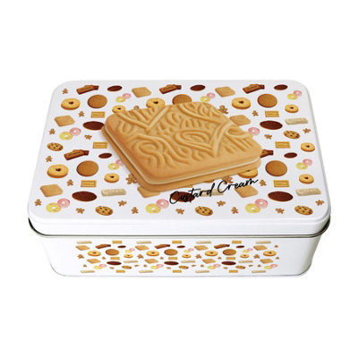 Purely Home Custard Cream Biscuit TinRectangular Metal Storage Container For Baking Novelty Kitchen Gifts 195 X 125 X 75mm from B&Q