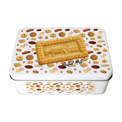Purely Home Malted Milk Biscuit TinRectangular Metal Storage Container For Baking Novelty Kitchen Gifts 195 X 125 X 75mm from B&Q