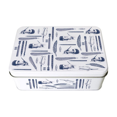 Purely Home Vintage Stationary TinRectangular Metal Storage Container Calligraphy Gifts 195 X 125 X 75mm from B&Q