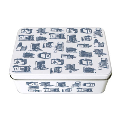 Purely Home Vintage Photography Tin - Rectangular Metal Storage Container Camera Gifts 195 X 125 X 75Mm B&Q