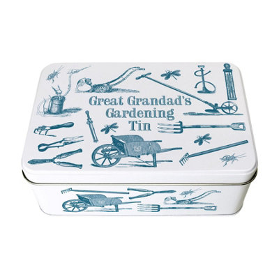Purely Home Great Grandads Gardening TinRectangular Metal Vintage Garden Tool/seed Storage Box Gifts For Fathers Day from B&Q