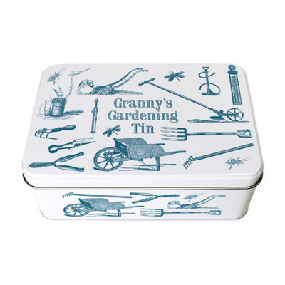 Purely Home Grannys Gardening TinRectangular Metal Vintage Garden Tool/seed Storage Box Gifts For Mothers Day from B&Q