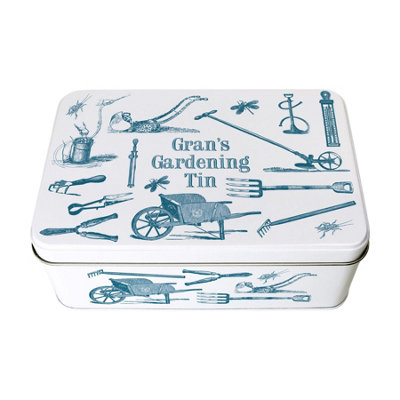 Purely Home Grans Gardening TinRectangular Metal Vintage Garden Tool/seed Storage Box Gifts For Mothers Day from B&Q