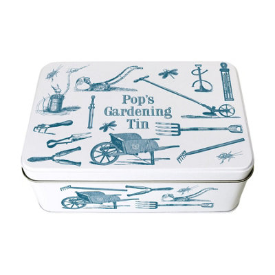 Purely Home Pops Gardening TinRectangular Metal Vintage Garden Tool/seed Storage Box Gifts For Fathers Day from B&Q