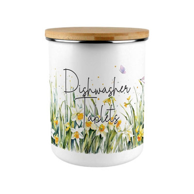 Purely Home Spring Daffodils Dishwasher Tablets Storage Tin from B&Q