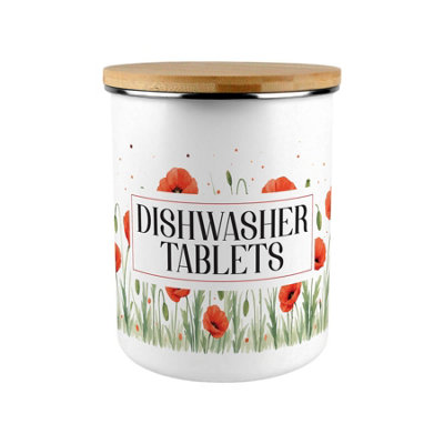 Purely Home Summer Poppies Dishwasher Tablets Storage Tin from B&Q