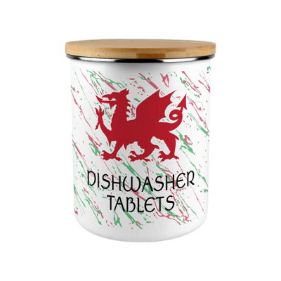 Wales Dragon Large Canister Gift  - Dishwasher Tablets Storage Jar - Image 3