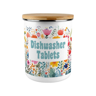 Purely Home Bright Floral Dishwasher Tablets Storage Tin from B&Q