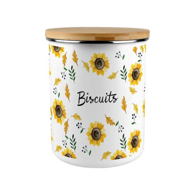 B&Q -  Sunflower Print Extra Large Biscuit Tin