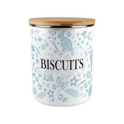 B&Q -  Blue Wild Rabbits Extra Large Biscuit Tin