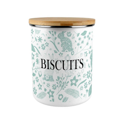 B&Q -  Green Wild Rabbits Extra Large Biscuit Tin