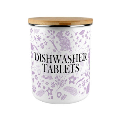 Purely Home Lilac Wild Rabbits Dishwasher Tablets Storage Tin from B&Q