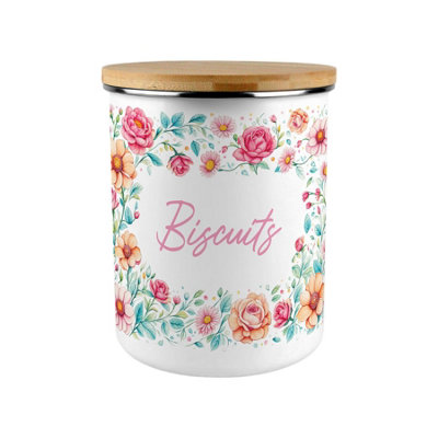 B&Q -  Flower Border Extra Large Biscuit Tin