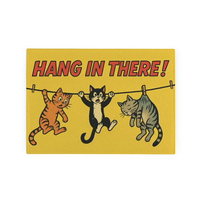 Purely Home Retro Cats Smooth Glass Worktop SaverSmall Chopping Board from B&Q