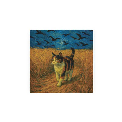 Purely Home Van Gogh Wheatfield With Crows Cat Portrait Glass Hot Pot StandHeat Resistant Non-Slip Trivet from B&Q