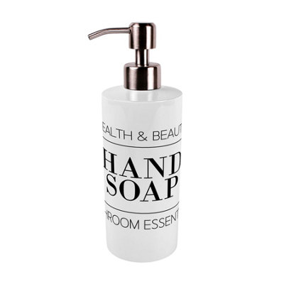 Purely Home Minimalist Stainless Steel Soap Dispenser - Pump Action Refillable Bathroom & Kitchen Décor from B&Q