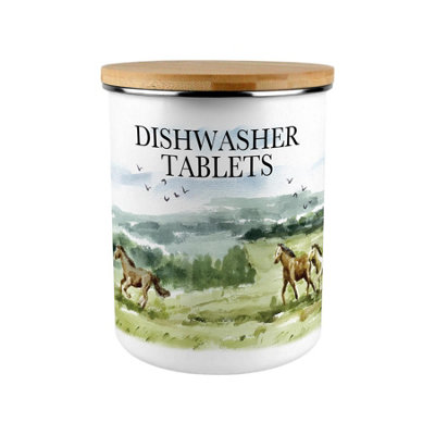 Purely Home Wild Horses Dishwasher Tablets Storage Tin from B&Q