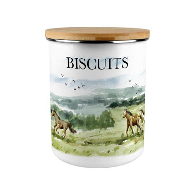 B&Q -  Wild Horses Extra Large Biscuit Tin