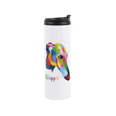 Purely Home Abstract Whippet Stainless Steel Travel Flask - Image 3