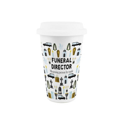 Funeral Director Travel Mug - Novelty Gift Ceramic Mug with Silicone Lid - Image 3