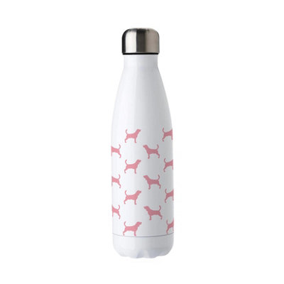 Purely Home Beagle Water BottlePink Reusable Double Walled 500Ml Hot/cold Metal Drinks Bottle Dog Gifts from B&Q