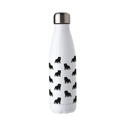 Purely Home Bulldog Water BottleBlack Reusable Double Walled 500Ml Hot/cold Metal Drinks Bottle Dog Gifts from B&Q