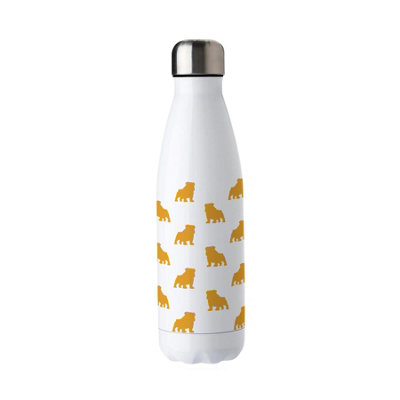 Purely Home Bulldog Water BottleYellow Reusable Double Walled 500Ml Hot/cold Metal Drinks Bottle Dog Gifts from B&Q
