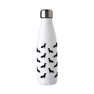 Purely Home Dachshund Water BottleBlack Reusable Double Walled 500Ml Hot/cold Metal Drinks Bottle Dog Gifts from B&Q