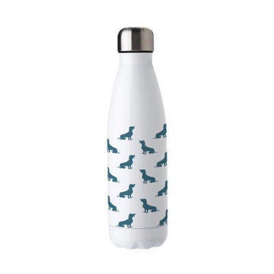 Purely Home Dachshund Water BottleBlue Reusable Double Walled 500Ml Hot/cold Metal Drinks Bottle Dog Gifts from B&Q