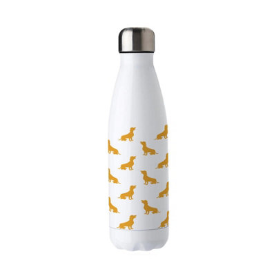 Purely Home Dachshund Water BottleYellow Reusable Double Walled 500Ml Hot/cold Metal Drinks Bottle Dog Gifts from B&Q