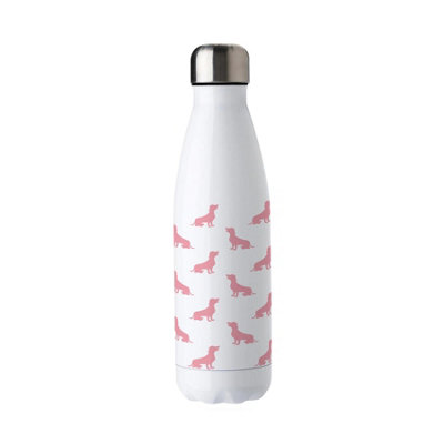 Purely Home Dachshund Water BottlePink Reusable Double Walled 500Ml Hot/cold Metal Drinks Bottle Dog Gifts from B&Q