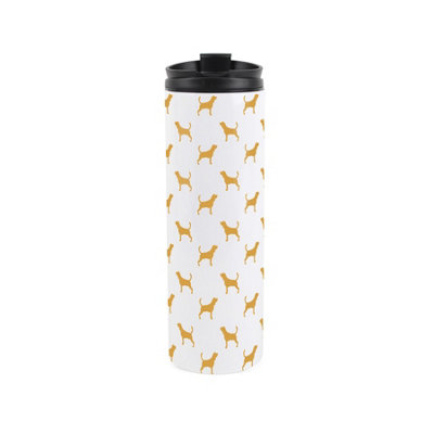 Purely Home Beagle Travel FlaskYellow Silhouettes Reusable 500Ml Stainless-Steel Tumbler Gifts For Dog Lovers from B&Q