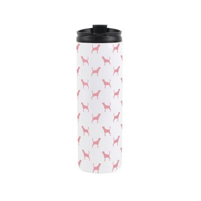 Purely Home Beagle Travel FlaskPink Silhouettes Reusable 500Ml Stainless-Steel Tumbler Gifts For Dog Lovers from B&Q