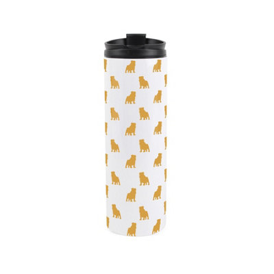 Purely Home Bulldog Travel FlaskYellow Silhouettes Reusable 500Ml Stainless-Steel Tumbler Gifts For Dog Lovers from B&Q